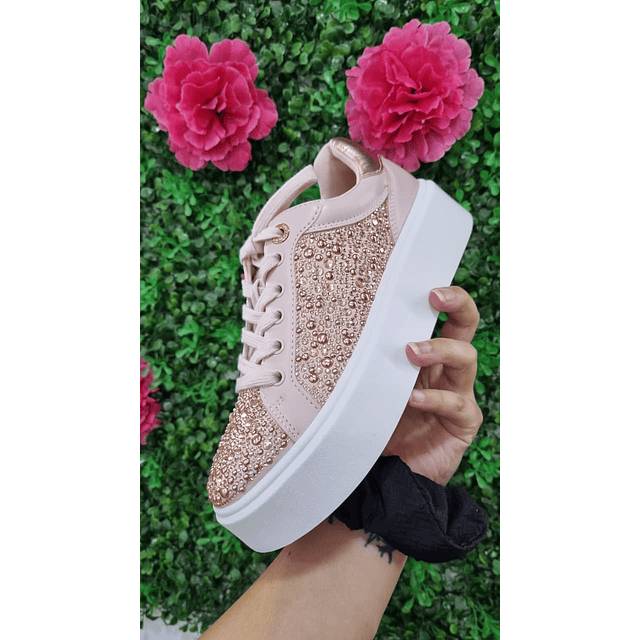 ZAPATILLAS ROMEY ROSA C/BRILLOS NRO37