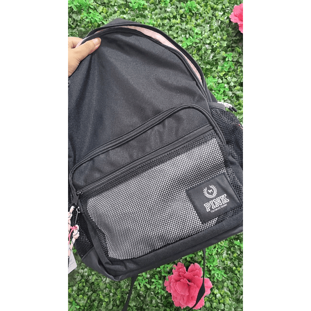 MOCHILA UNIVERSITARIA PINK NEGRA