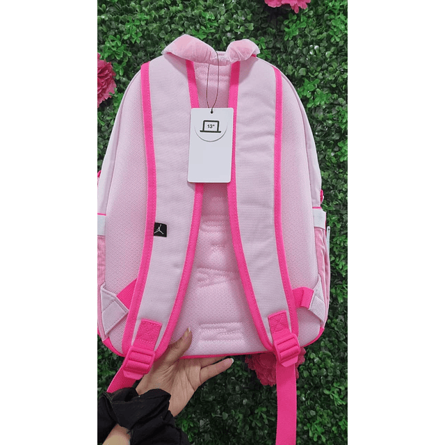 MOCHILA JORDAN ROSA NEON + LONCHERA