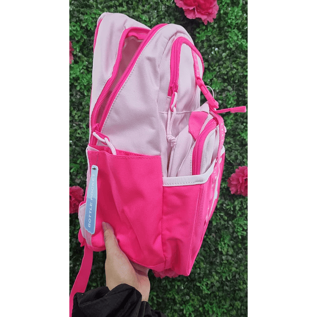 MOCHILA JORDAN ROSA NEON + LONCHERA