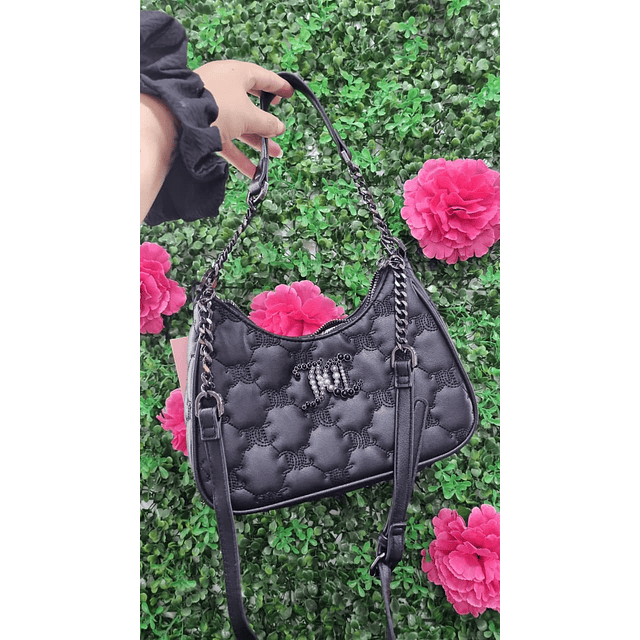 CARTERA LUNA JUICY NEGRA DOBLE CORREA