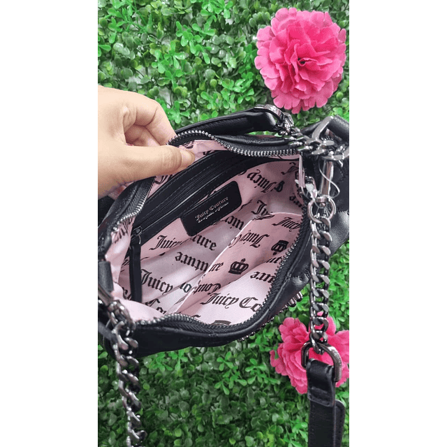 CARTERA LUNA JUICY NEGRA DOBLE CORREA