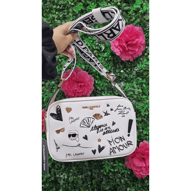 CROSSBODY KARL BLANCO CON MUCHOS DISEÑOS