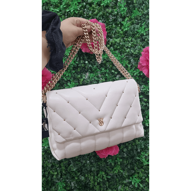CROSSBODY VS BLANCO CON TAPA, PUNTITOS