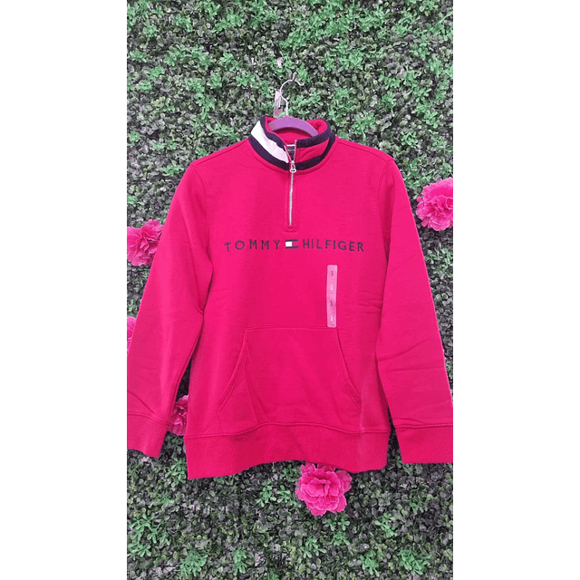POLERON TOMMY HILFIGER ROJO S/GORRO TALLA M
