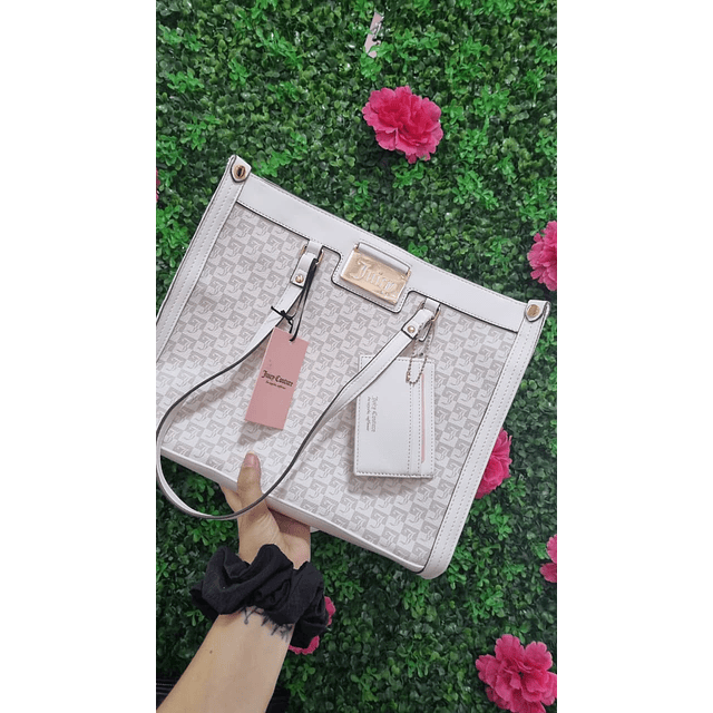 TOTE JUICY BLANCO + TARJETERO