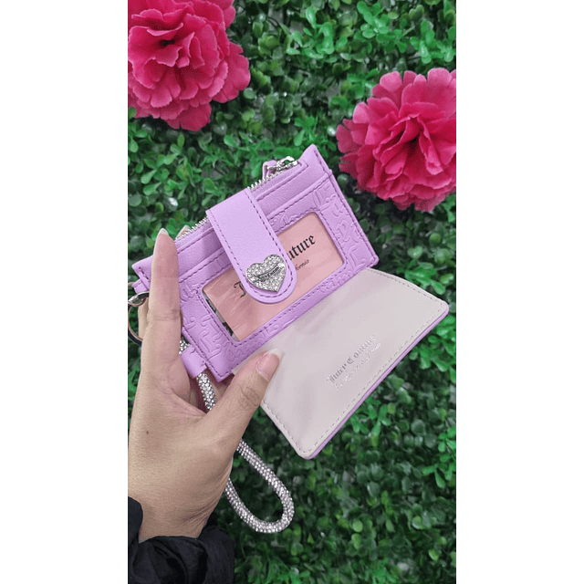 TARJETERO JUICY LILA DETALLE CORAZÓN
