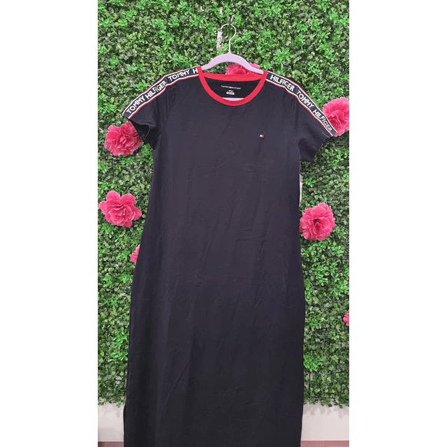 VESTIDO TOMMY HILFIGER NEGRO CUELLO REDONDO TALLA S