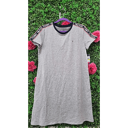 VESTIDO TOMMY HILFIGER GRIS CUELLO REDONDO TALLA M