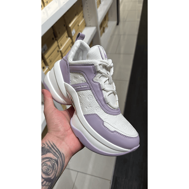 ZAPATILLA OLYMPIA MK BLANCA/MORADA NRO39
