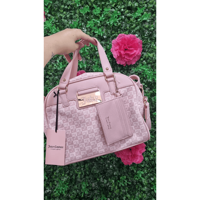 CARTERA JUICY ROSADA + TARJETERO