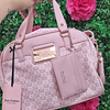 CARTERA JUICY ROSADA + TARJETERO