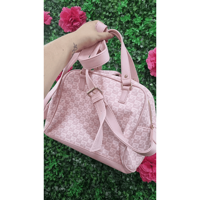 CARTERA JUICY ROSADA + TARJETERO