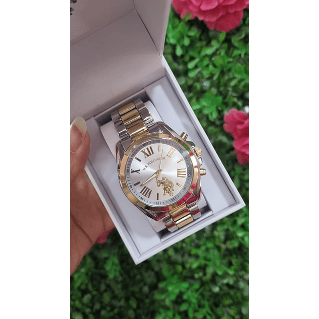 RELOJ U.S. POLO ASSN HOMBRE - PLATEADO CON DORADO