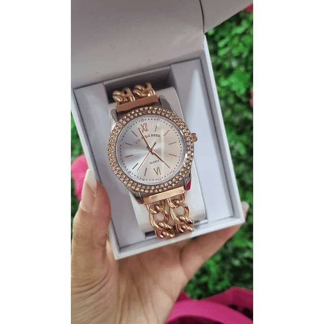 RELOJ U.S. POLO ASSN MUJER - CORREA FORMATO CADENA ROSE GOLD