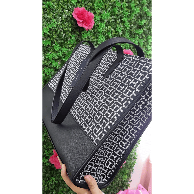 TOTE TOMMY HILFIGER NEGRO TH BLANCA