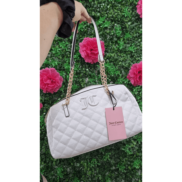 CARTERA JUICY BLANCA MUCHOS ROMBOS