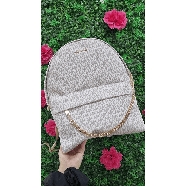 MOCHILA MK LARGE VAINILLA CON CADENA
