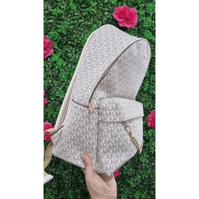 MOCHILA MK LARGE VAINILLA CON CADENA