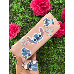 ESTUCHE RECTANGULAR STITCH ROSADO