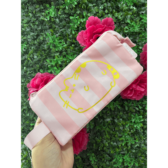 ESTUCHE CUÁDRUPLE PUSHEEN ROSADO