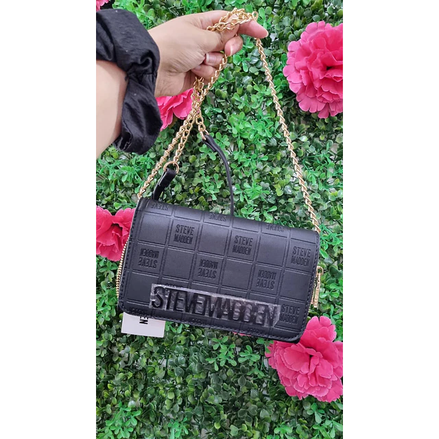 CROSSBODY STEVE MADDEN RECTANGULAR NEGRO CADENA