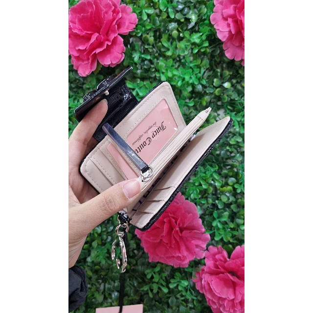 BILLETERA JUICY NEGRA BRILLANTE