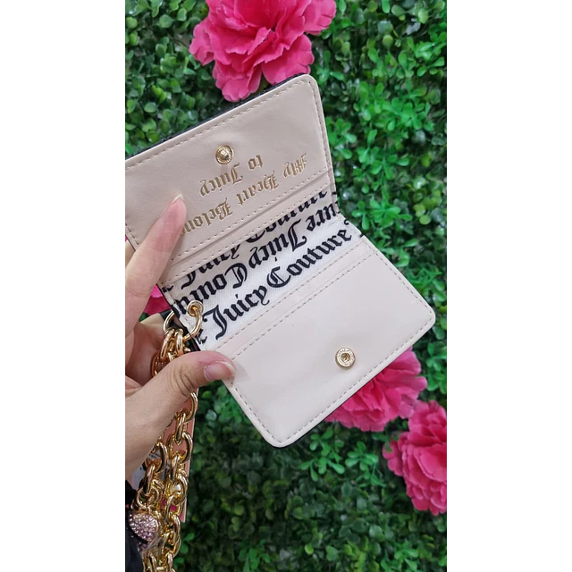 TARJETERO JUICY NEGRO COLGANTE CORAZON