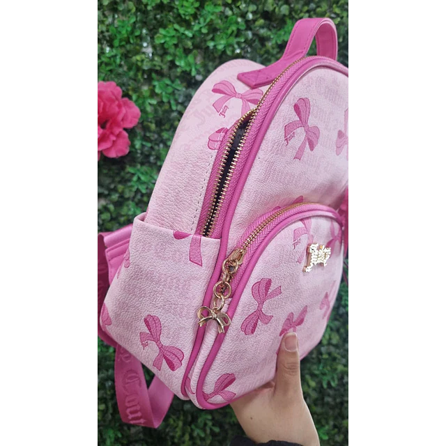MOCHILA JUICY CINTA ROSADA