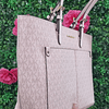 TOTE MK ROSADO MONOGRAMO 2 BOLSILLOS CIERRE COMPLETO
