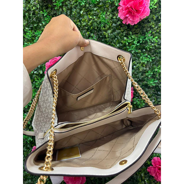 TOTE MK VAINILLA MONOGRAMO CADENAS