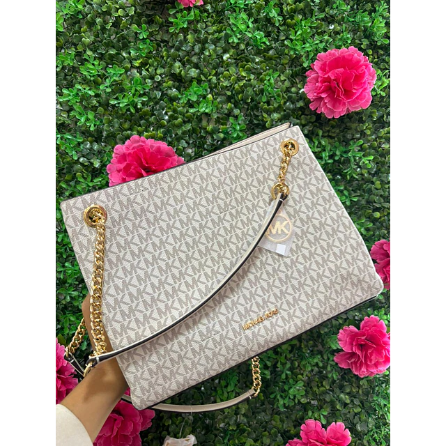 TOTE MK VAINILLA MONOGRAMO CADENAS