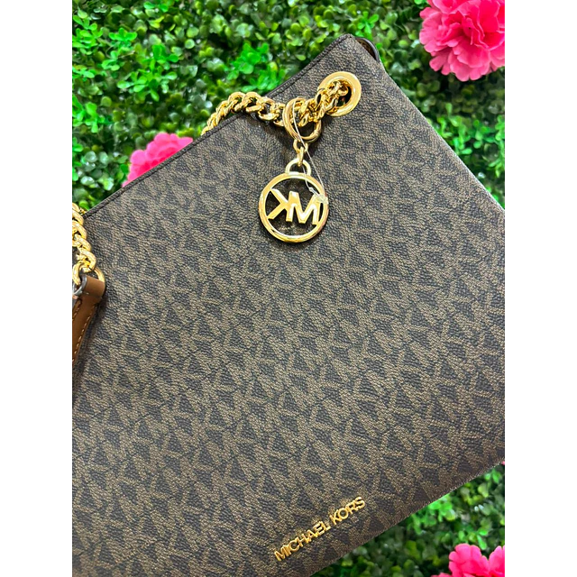 TOTE MK CAFÉ MONOGRAMO CADENAS