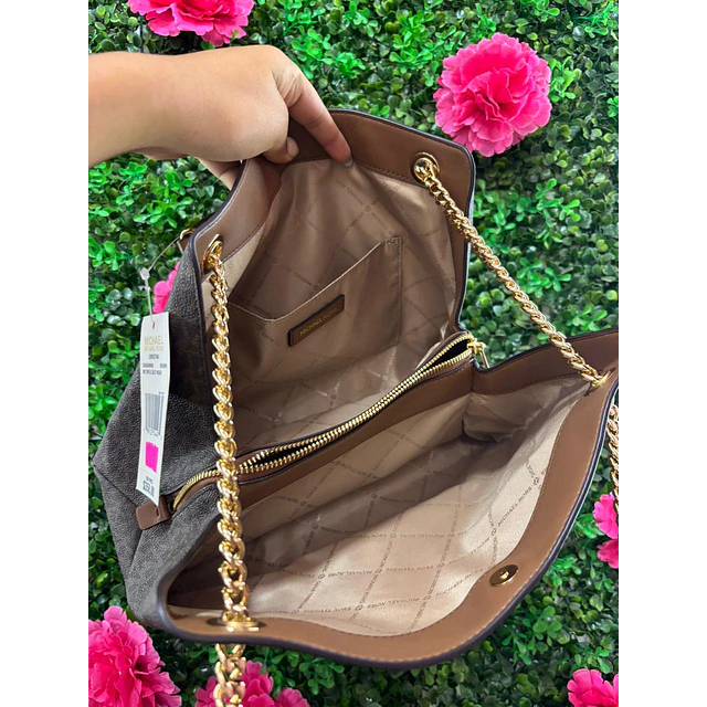 TOTE MK CAFÉ MONOGRAMO CADENAS