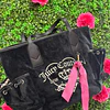 TOTE JUICY NEGRO LAZO ROSADO
