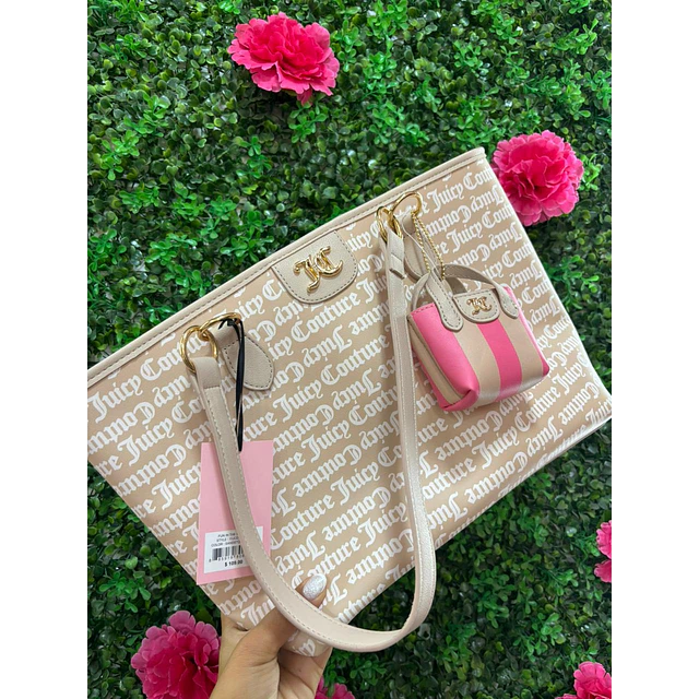 TOTE JUICY BEIGE MINI MENODERO BOLSITO
