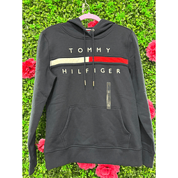 POLERON TOMMY HILFIGER AZUL MARINO CON GORRO TALLA S