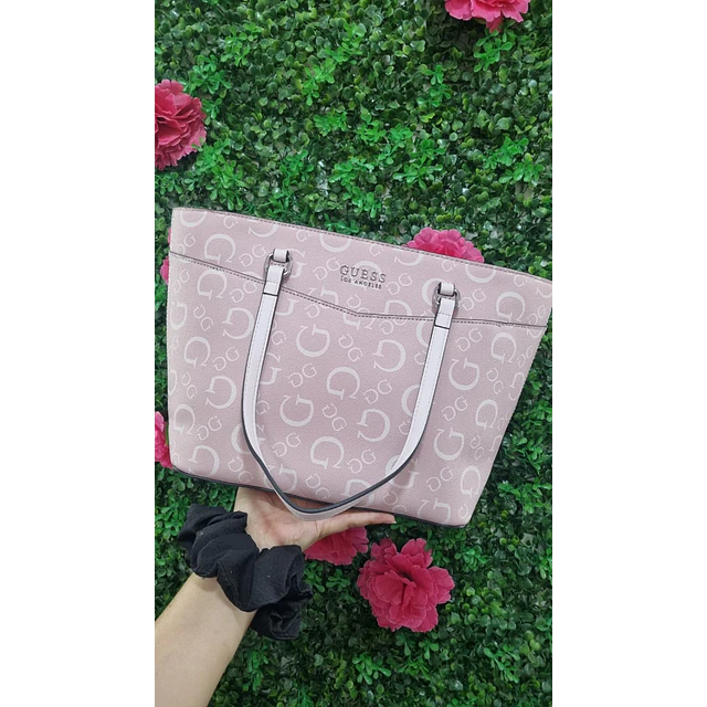 TOTE ROSAGO GUESS LETRAS G BLANCAS