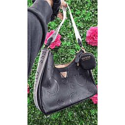 CARTERA DE HOMBRO GUESS LUNA NEGRA + MONEDERO