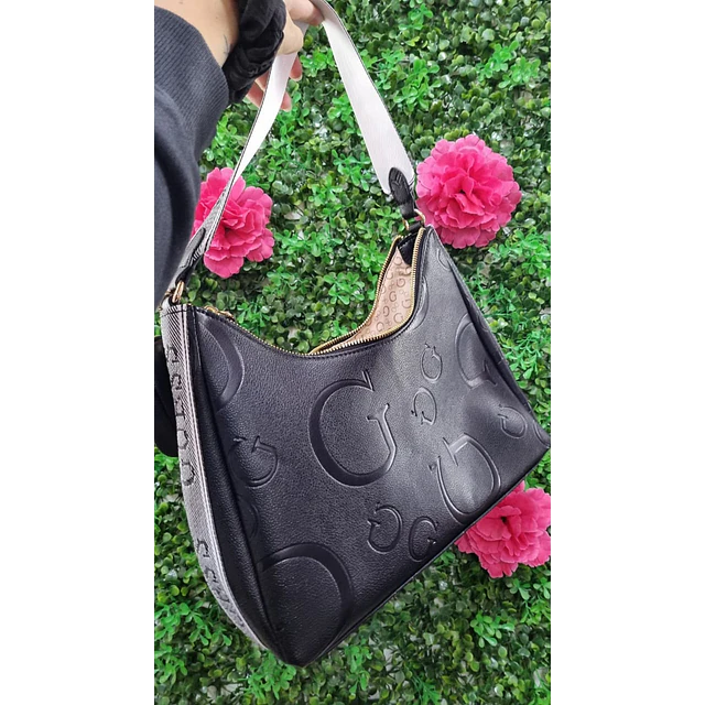 CARTERA DE HOMBRO GUESS LUNA NEGRA + MONEDERO