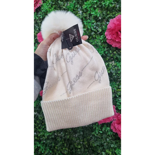 GORRO GUESS BLANCO BRILLOS GUESS
