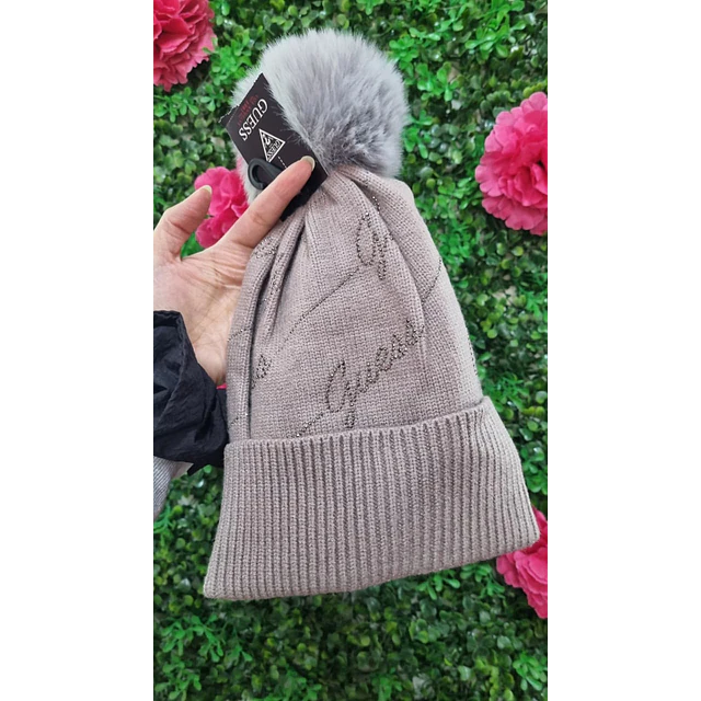 GORRO GUESS GRIS BRILLOS GUESS