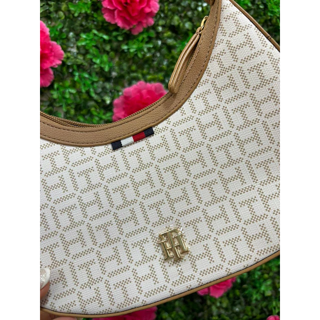 CARTERA LUNA TOMMY HILFIGER AZUL MONOGRAMO BLANCO