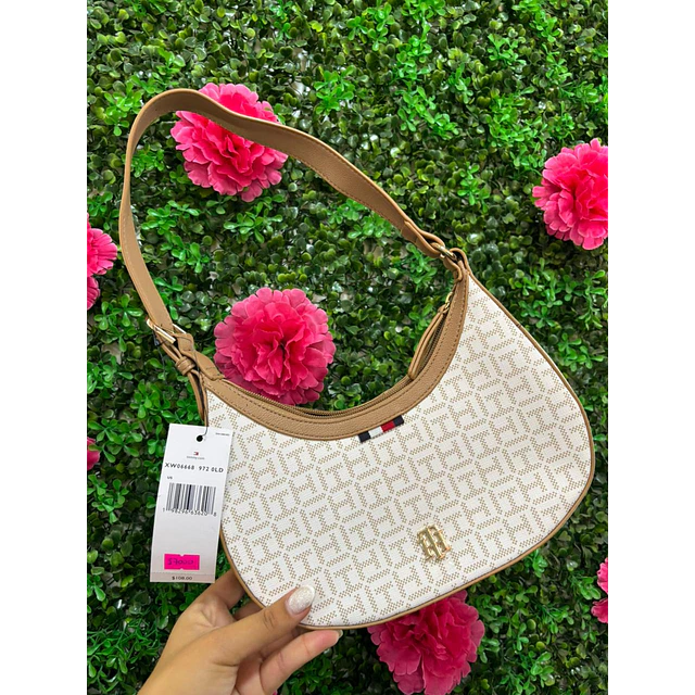 CARTERA LUNA TOMMY HILFIGER AZUL MONOGRAMO BLANCO