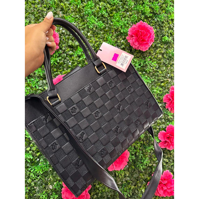 TOTE MEDIANO CUADRADO JUICY NEGRO