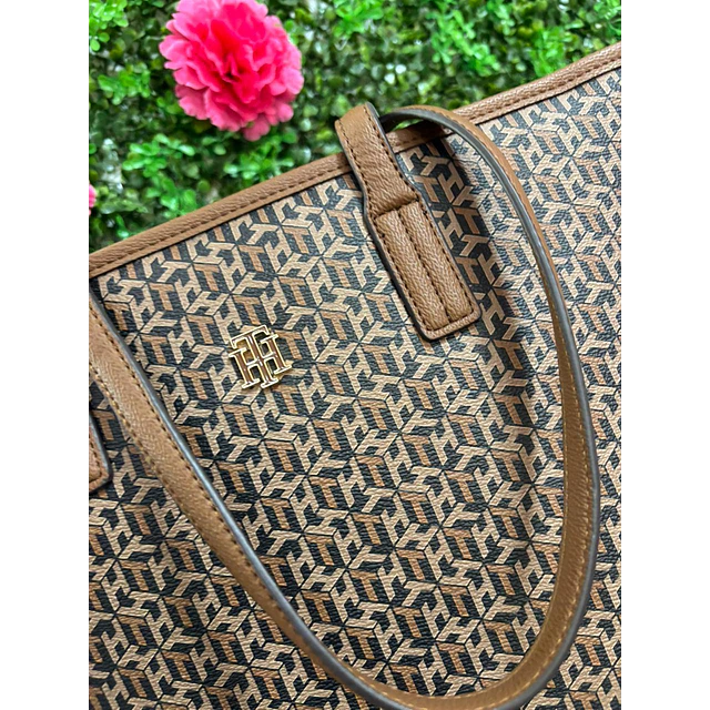 TOTE TOMMY HILFIGER CAFÉ MONOGRAMO