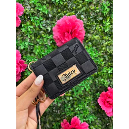 TARJETERO JUICY NEGRO DETALLE CORAZÓN