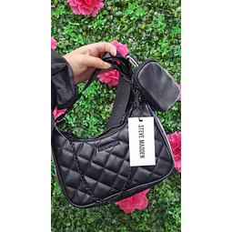 CARTERA DE HOMBRO STEVE MADDEN + CORREA LARGA NEGRA