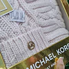 SET MK BUFANDA + GORRO ROSADO EN CAJA