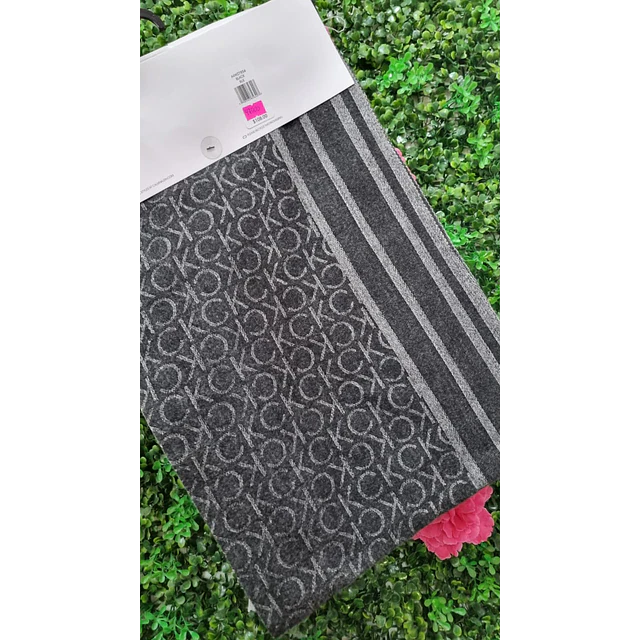 SET CK GORRO Y BUFANDA GRIS/NEGRO